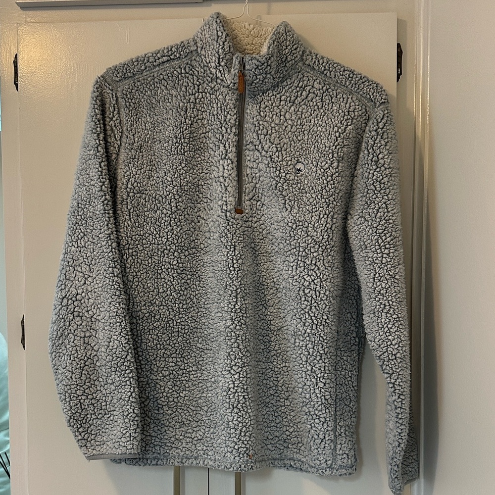 Women’s Gray Sherpa Quarter-Zip Pullover